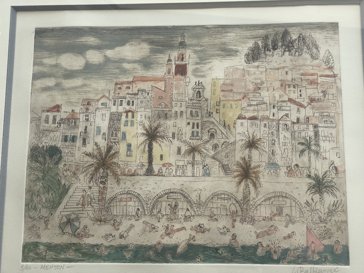 Lithograph By Suzanne Balkanyi: Menton -photo-6