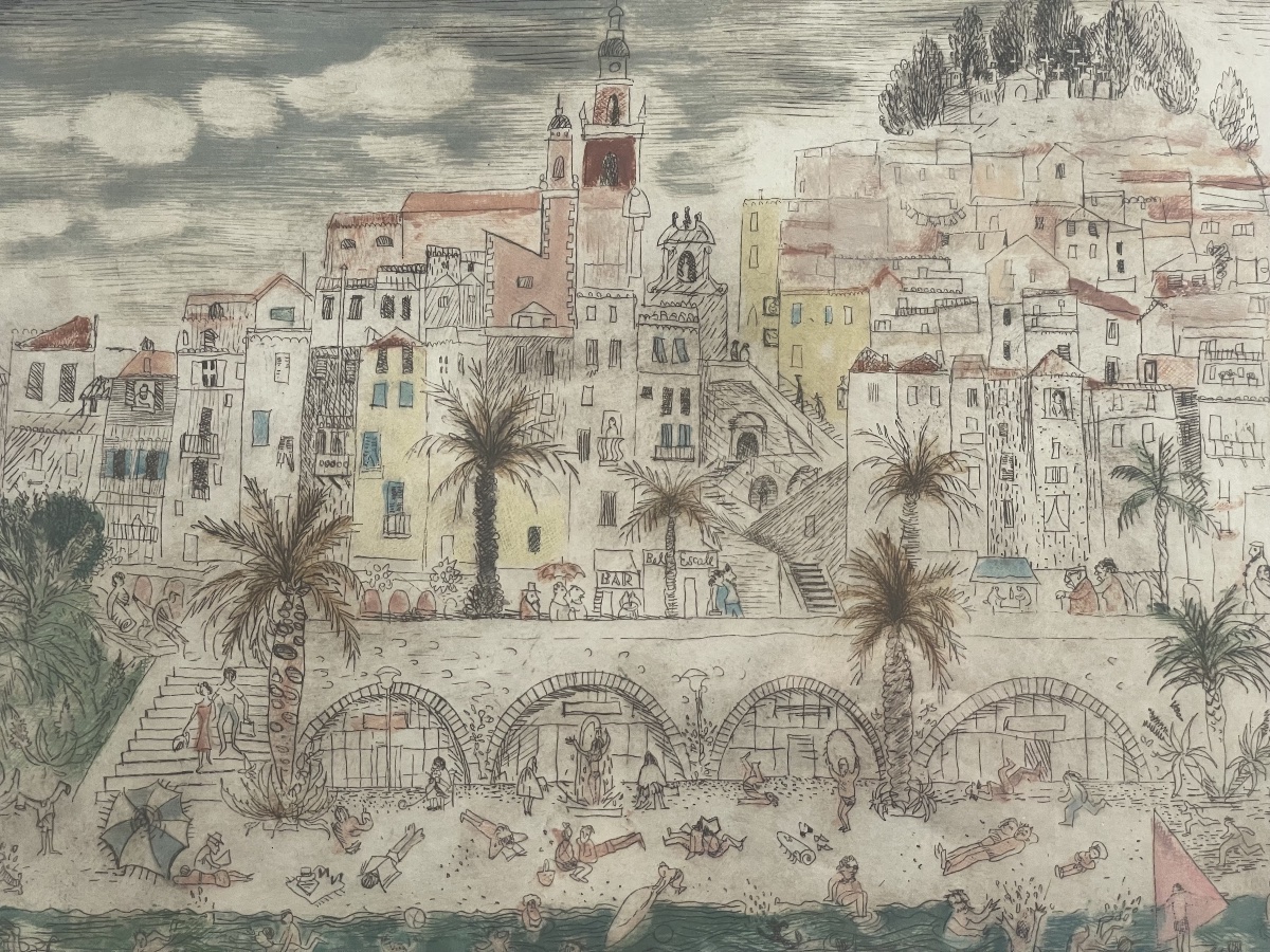 Lithograph By Suzanne Balkanyi: Menton -photo-8