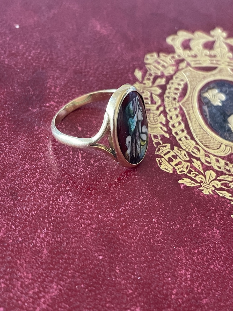 Gold Ring With Enamel Figure -photo-2