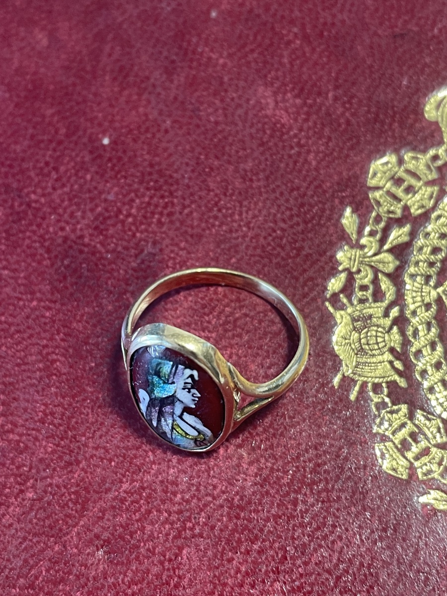 Gold Ring With Enamel Figure -photo-2