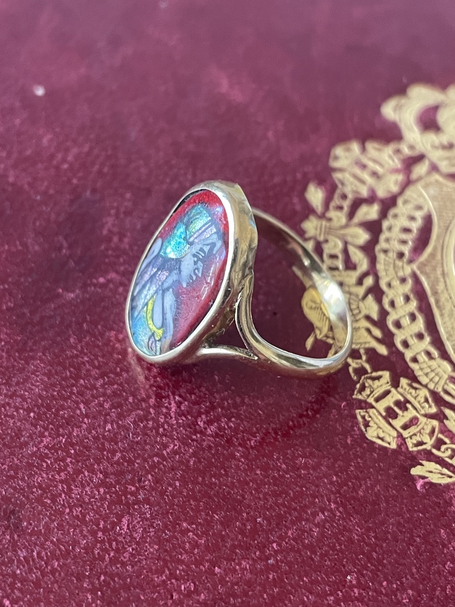 Gold Ring With Enamel Figure -photo-8