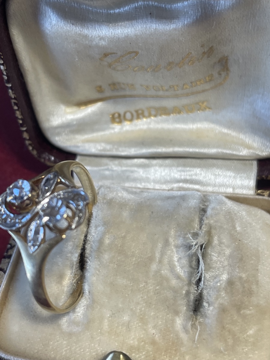 Bague or et roses diamants -photo-4