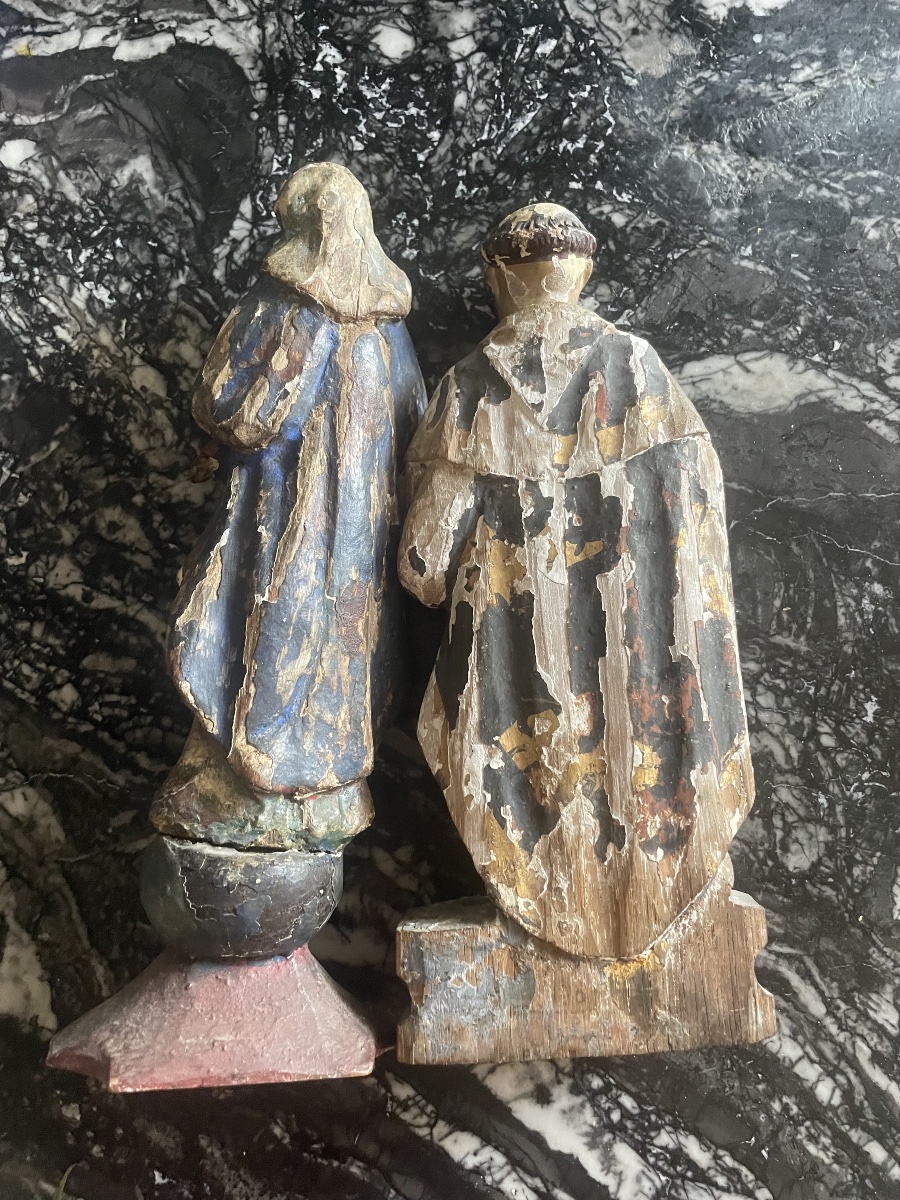Deux Statuaires religieux XVIII eme -photo-3