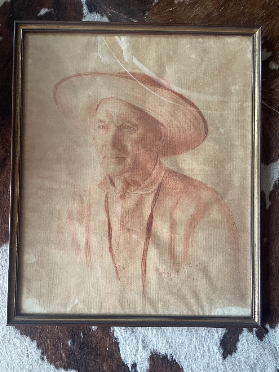 Red Chalk Drawing By Amy Otis -photo-2