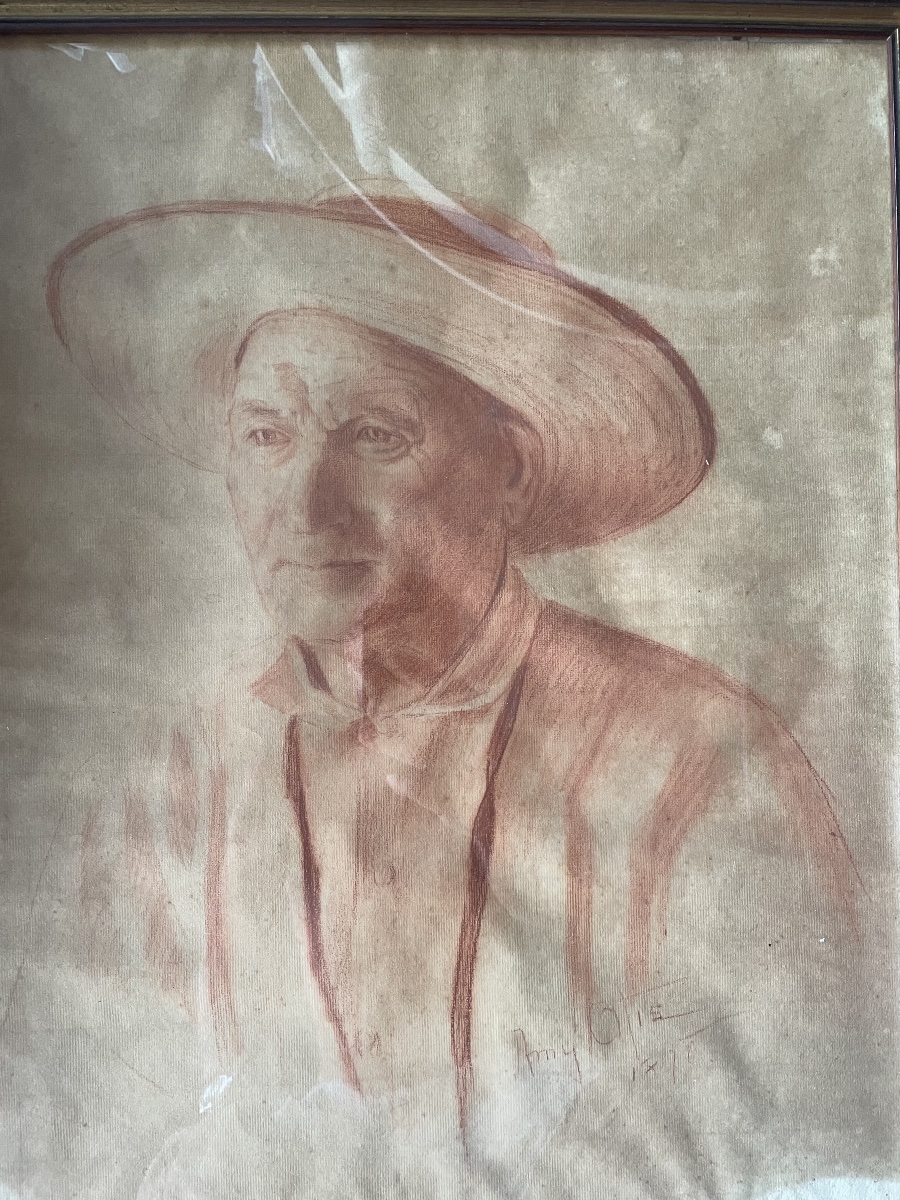 Red Chalk Drawing By Amy Otis -photo-2