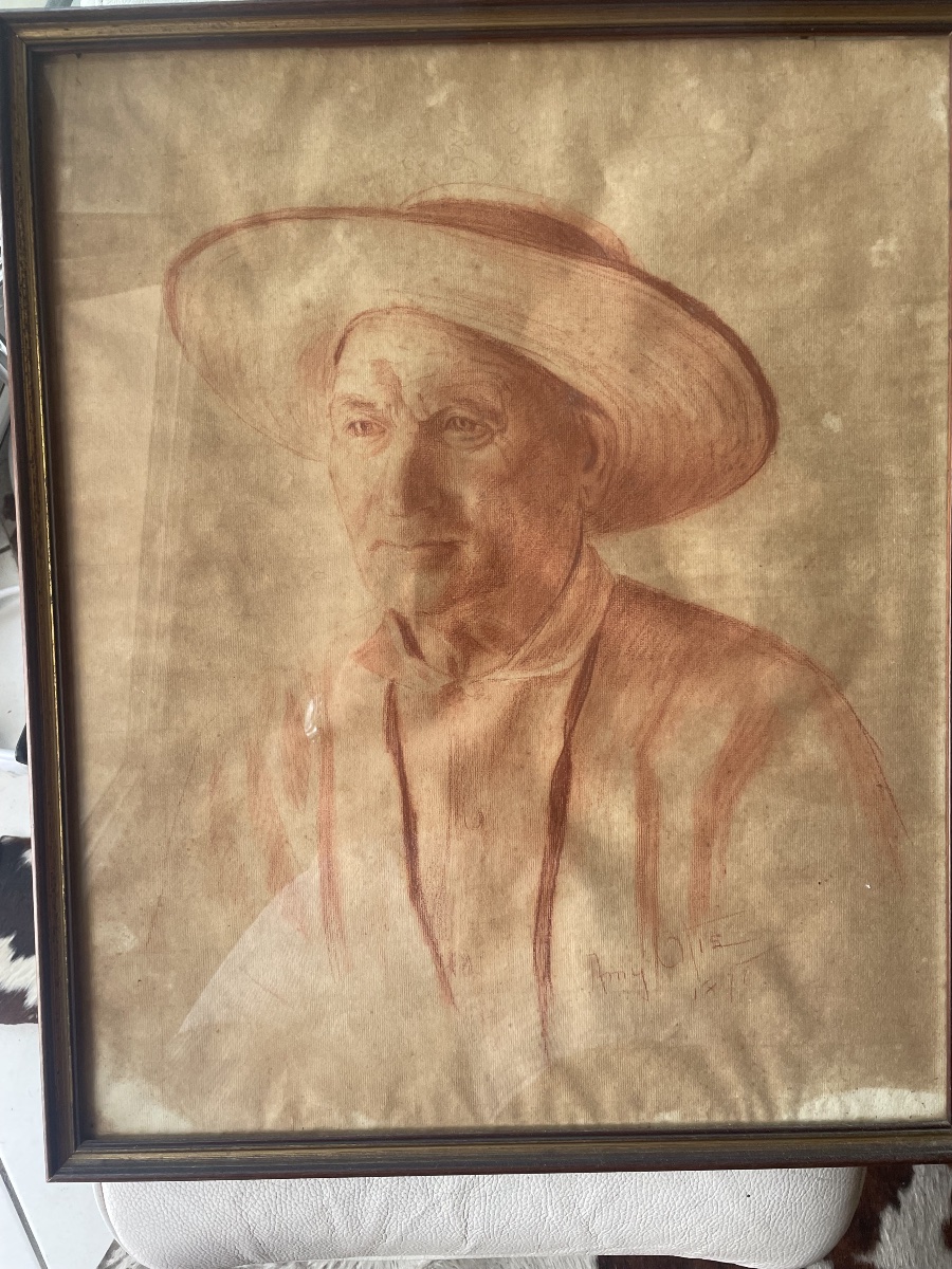 Red Chalk Drawing By Amy Otis -photo-4