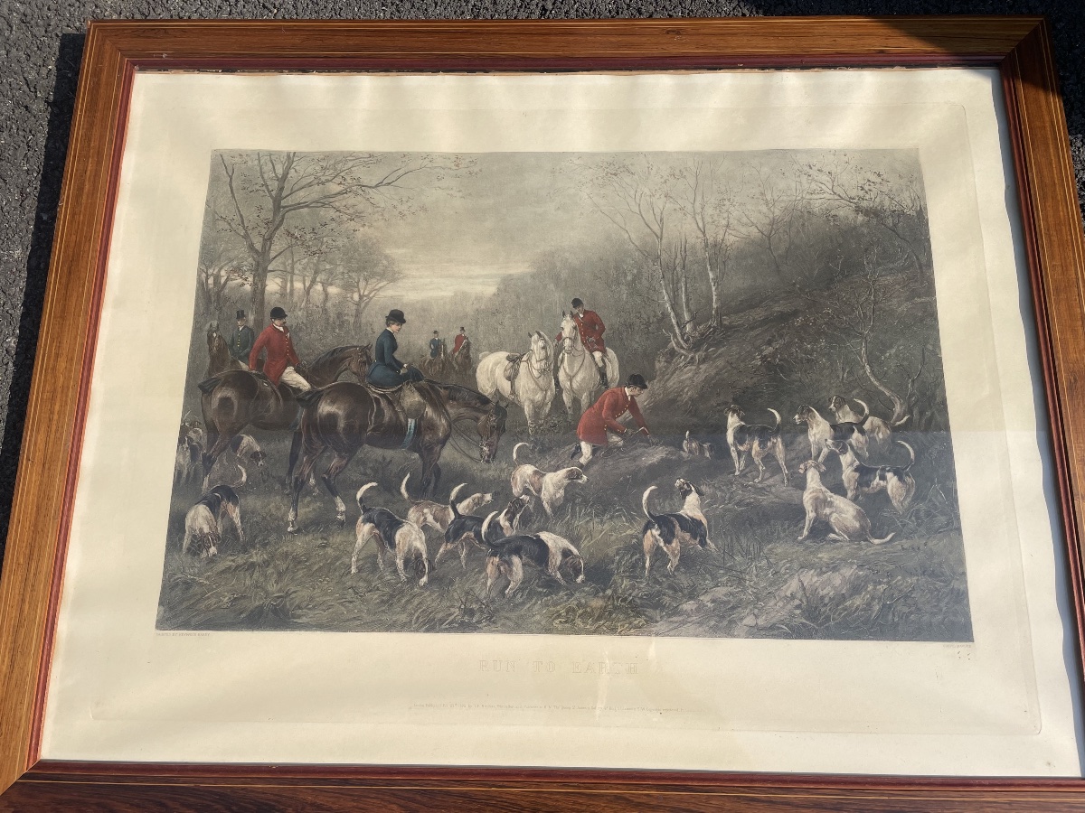 Grande gravure de chasse à courre -photo-2