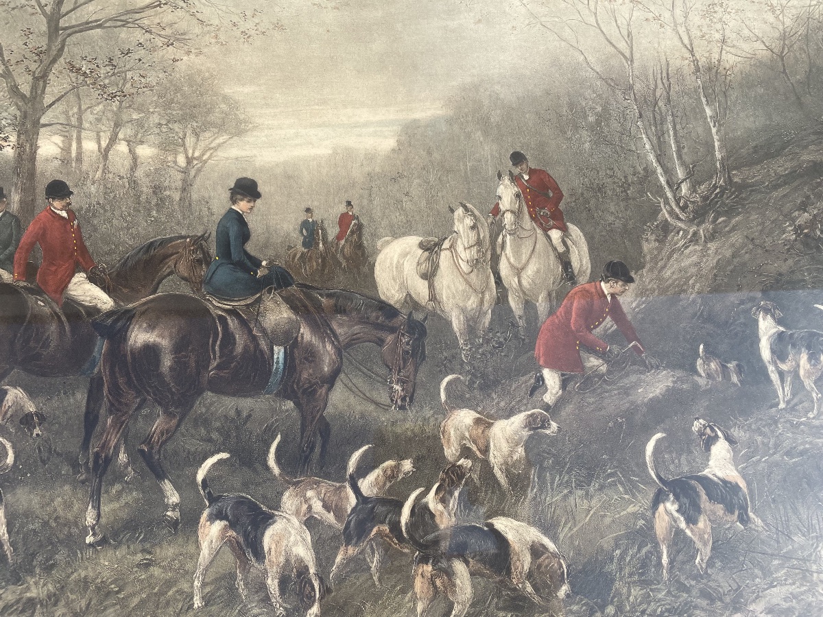 Grande gravure de chasse à courre -photo-1