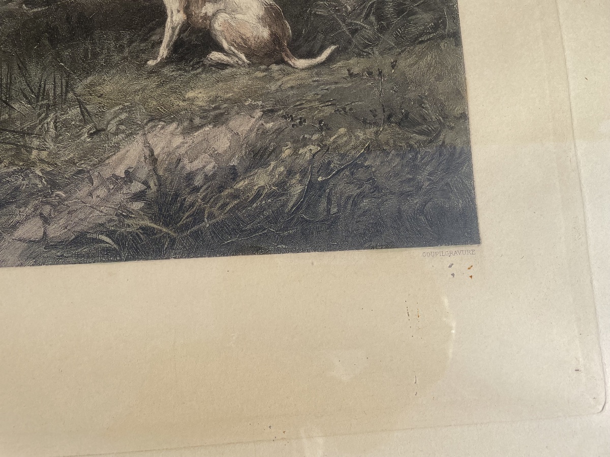Grande gravure de chasse à courre -photo-2