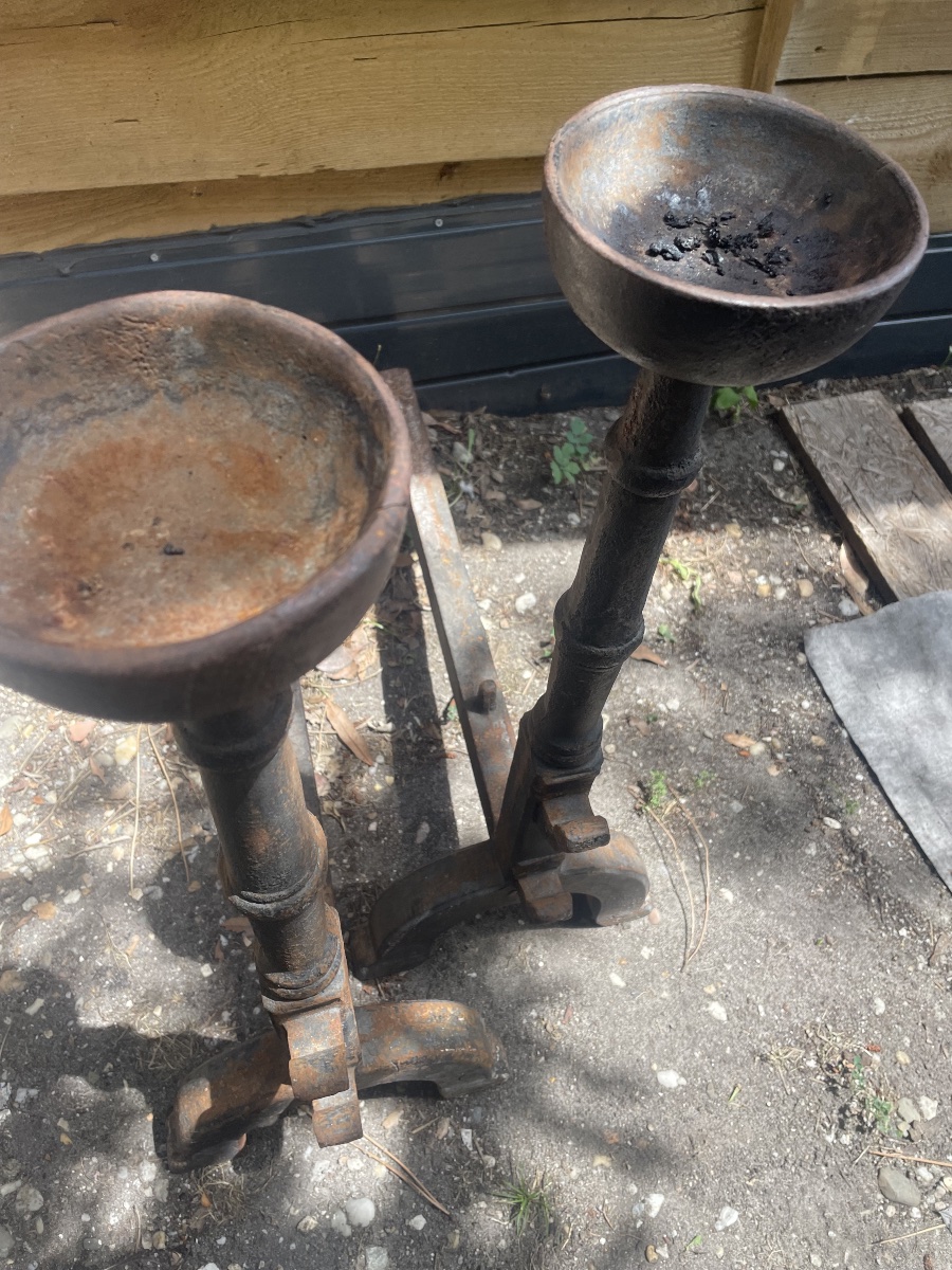 Pair Of Large Andirons From The Southwest -photo-2