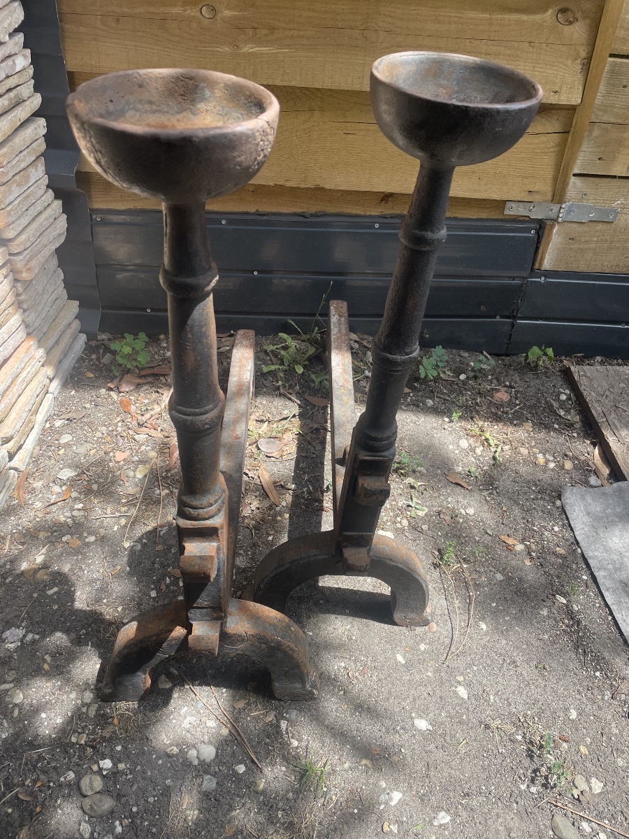 Pair Of Large Andirons From The Southwest -photo-5