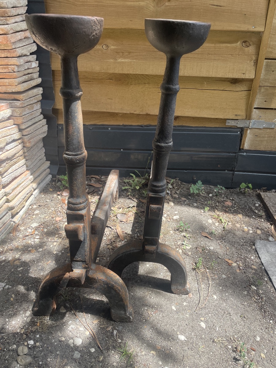 Pair Of Large Andirons From The Southwest -photo-6