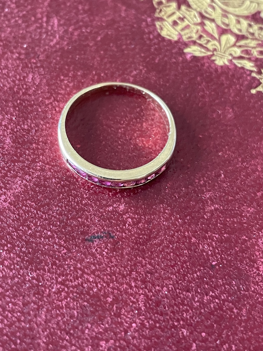 Bague demi alliance or et rubis -photo-3