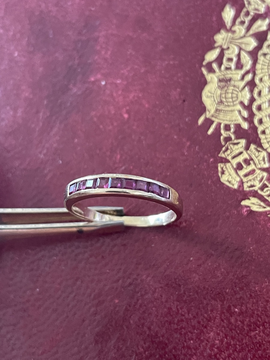 Bague demi alliance or et rubis -photo-2