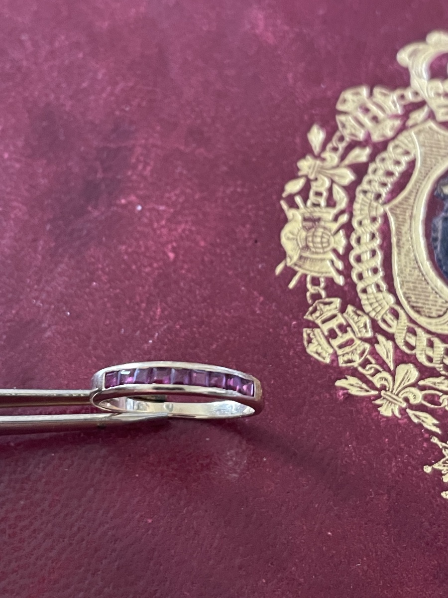 Bague demi alliance or et rubis -photo-3