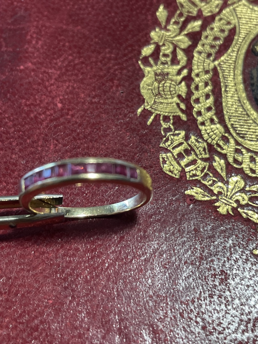 Bague demi alliance or et rubis -photo-6