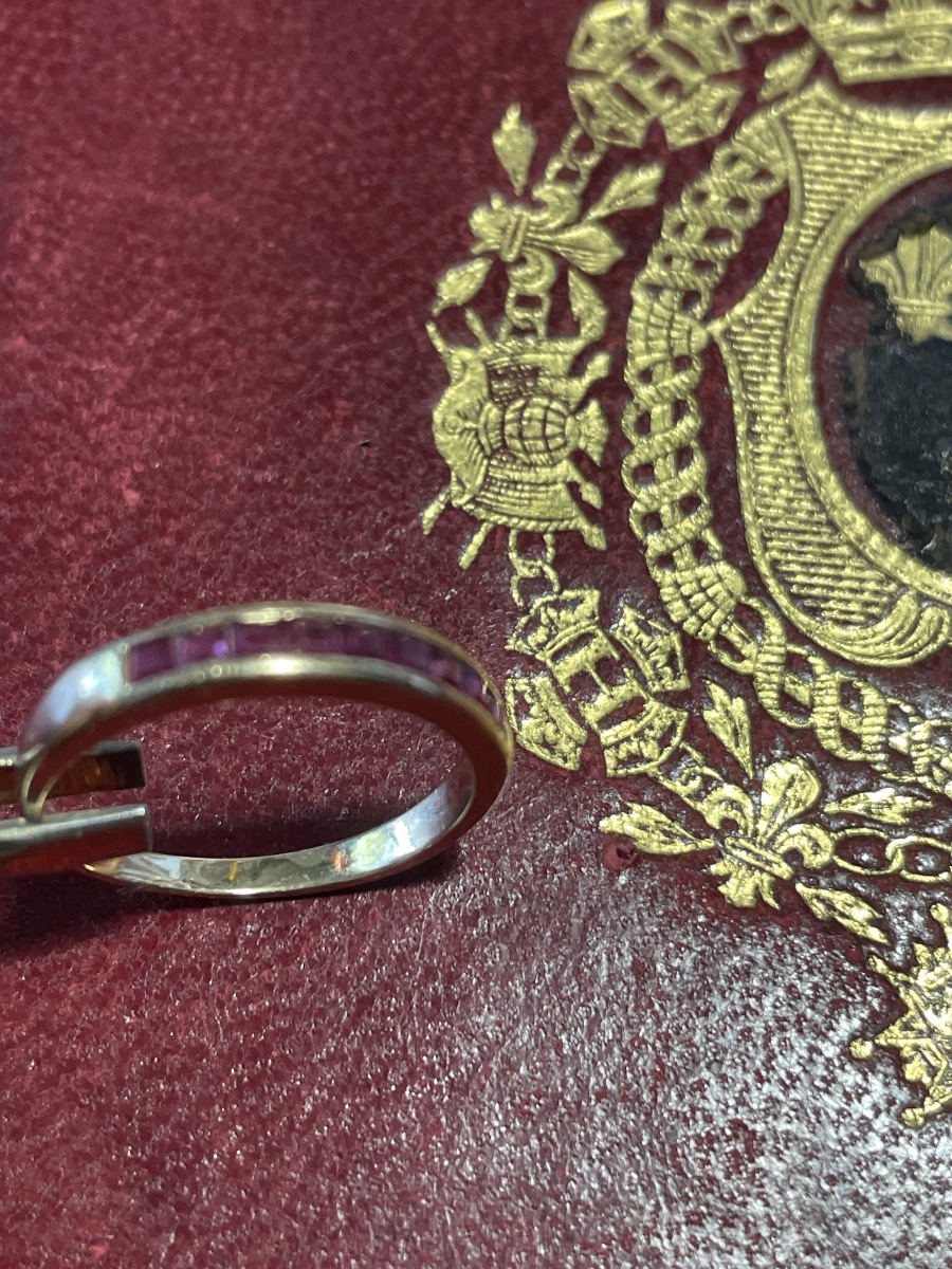 Bague demi alliance or et rubis -photo-7