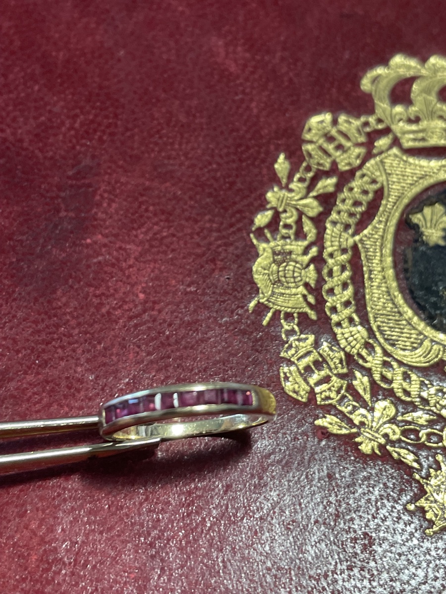 Bague demi alliance or et rubis -photo-8
