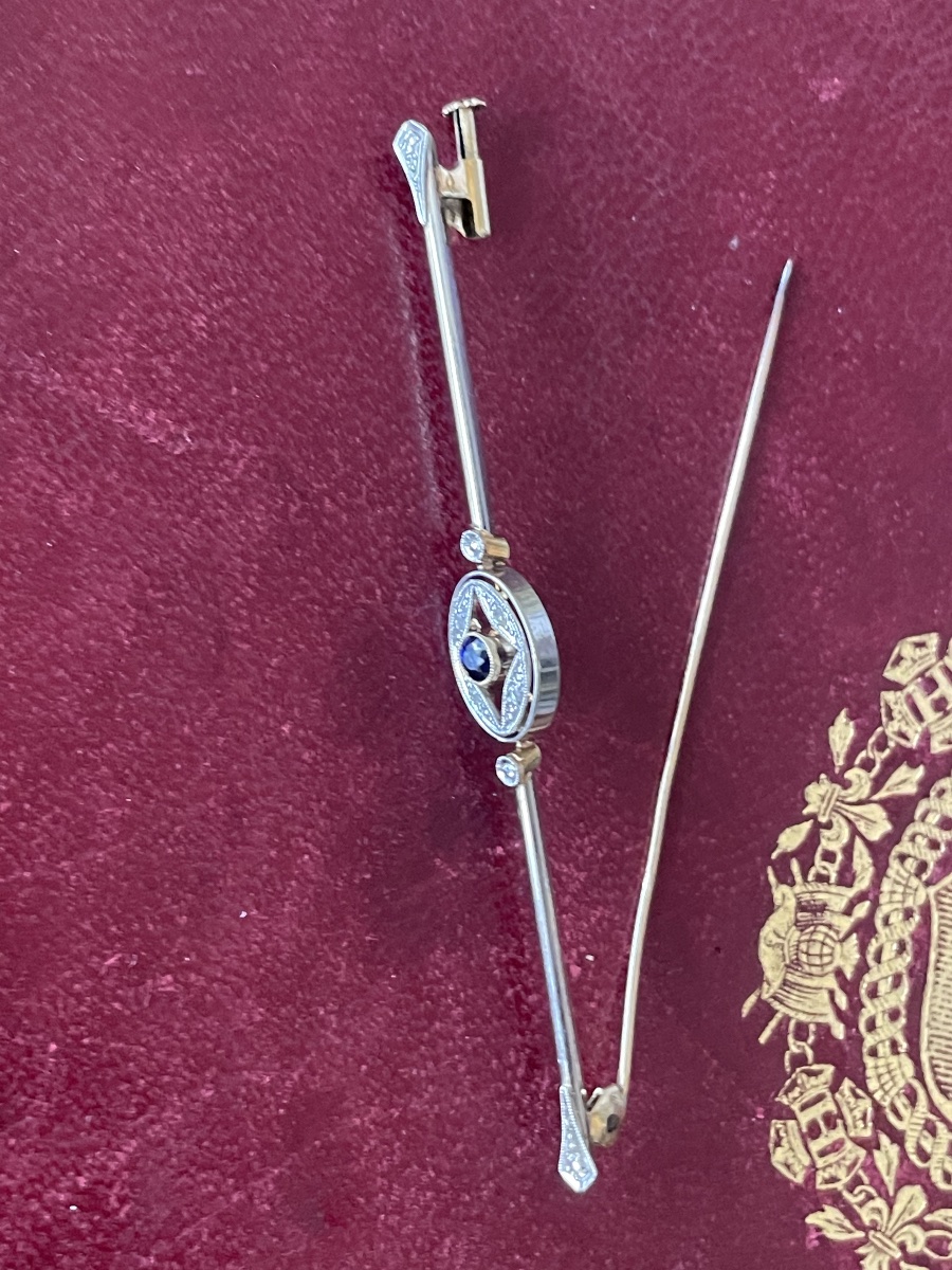 Gold And Sapphire Brooch -photo-6