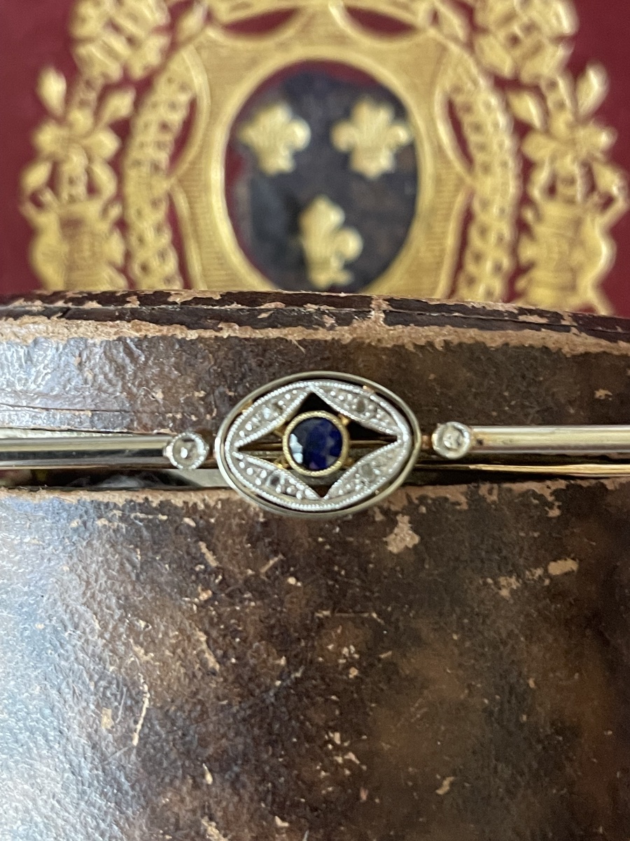 Gold And Sapphire Brooch 