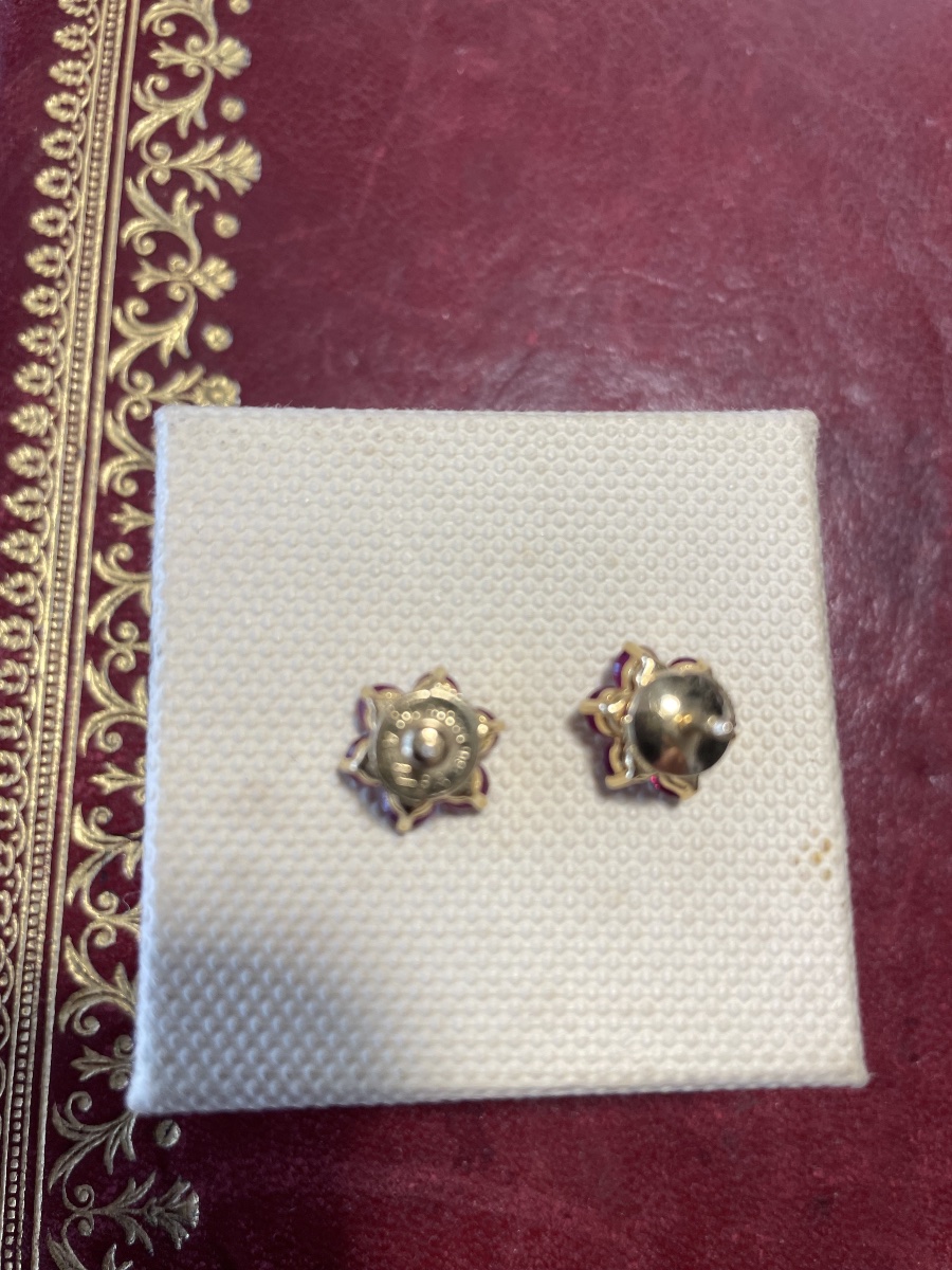 Pair Of Gold And Ruby Earrings -photo-5