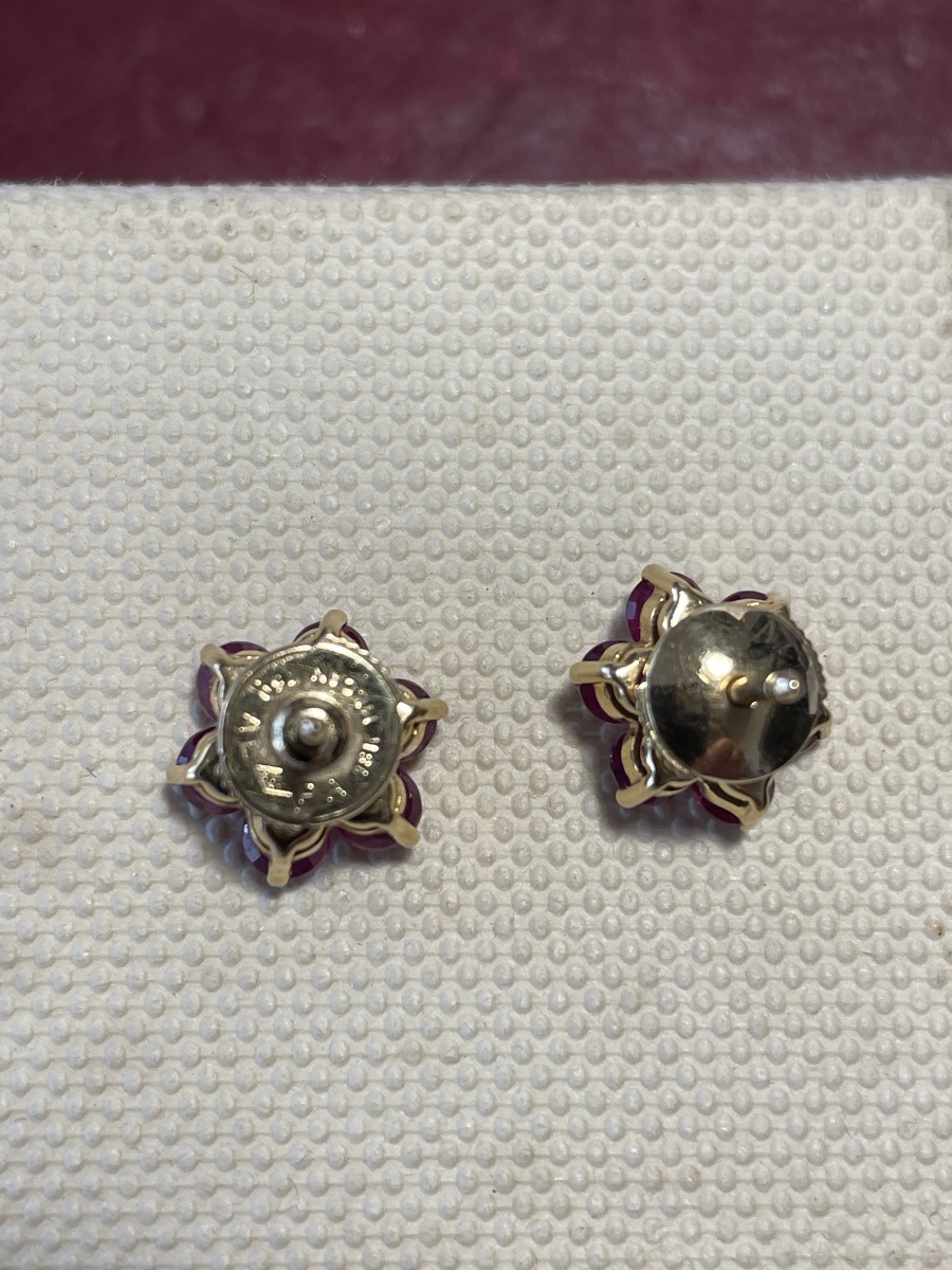Pair Of Gold And Ruby Earrings -photo-6