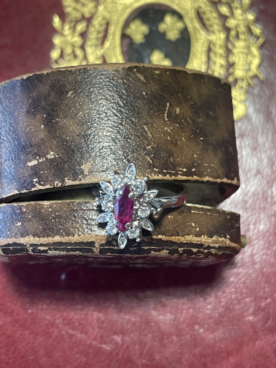 Bague or , rubis et diamants -photo-2