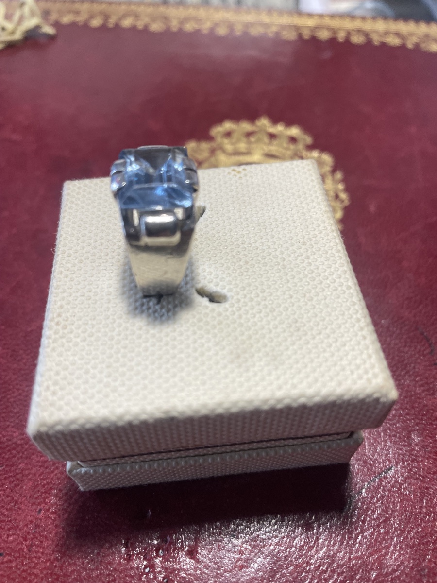 Bague argent et aiguë marine -photo-1