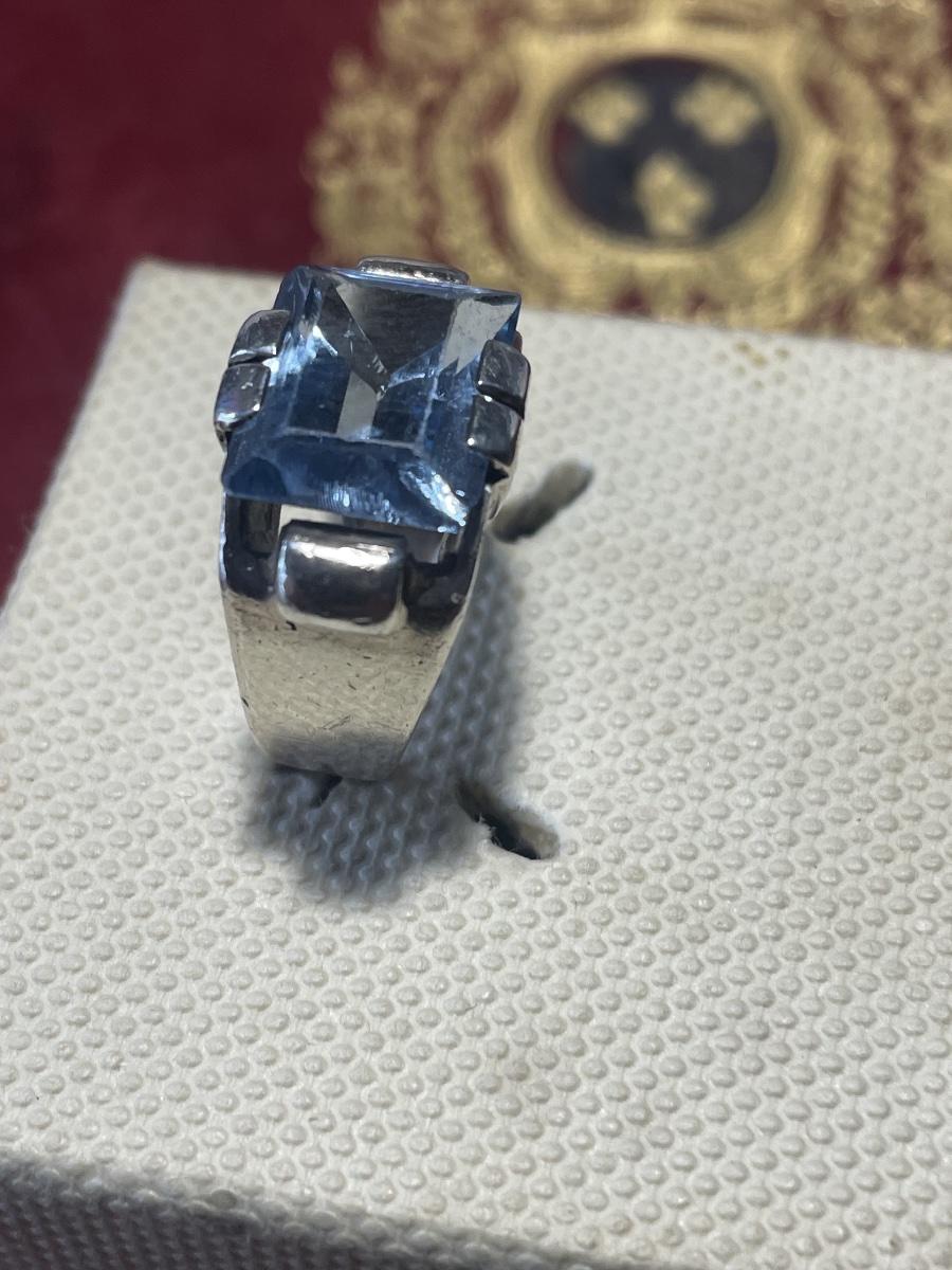 Bague argent et aiguë marine -photo-6