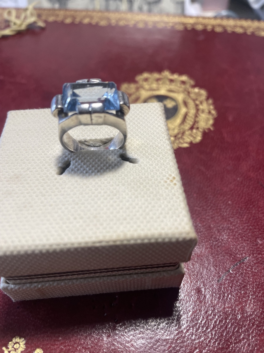 Bague argent et aiguë marine -photo-8