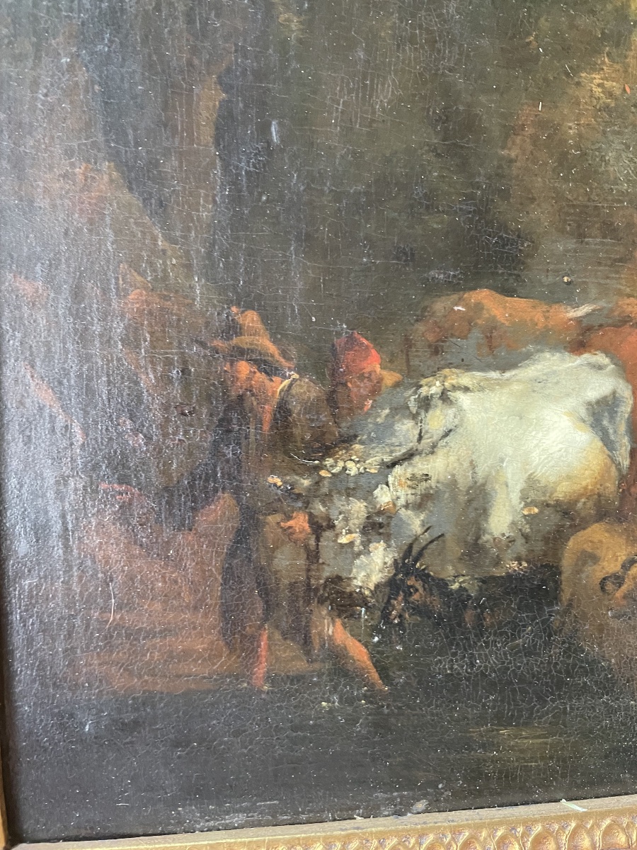 Bergers et troupeau de Nicolaes piertersz Berghem -photo-2