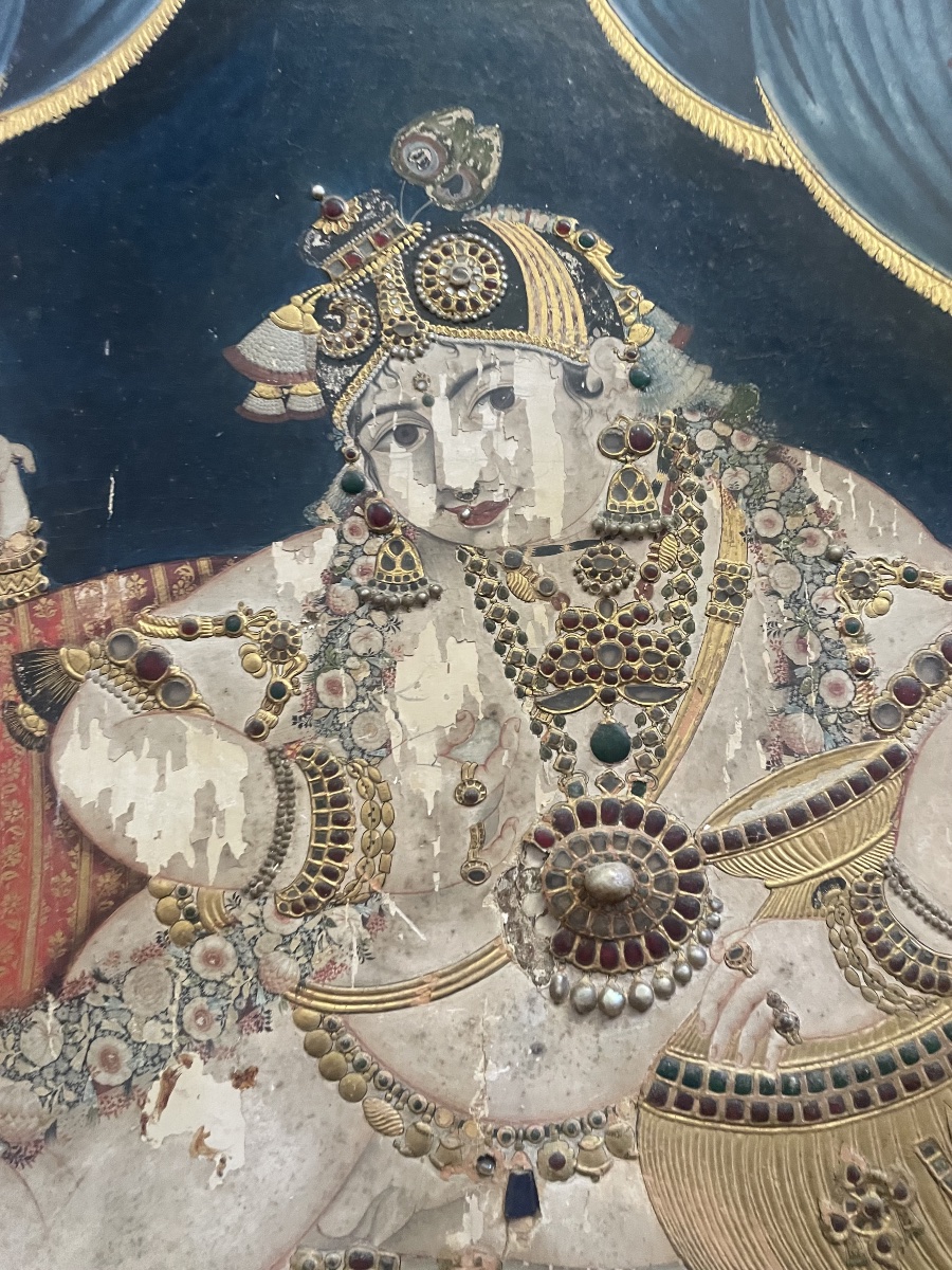 Tableau indien Krishna et Rhada -photo-3