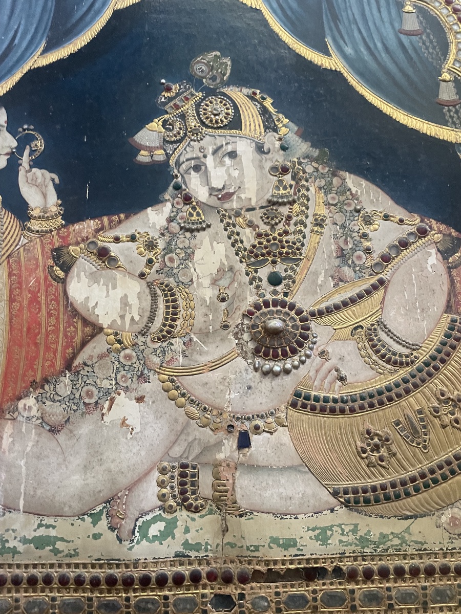 Tableau indien Krishna et Rhada -photo-3
