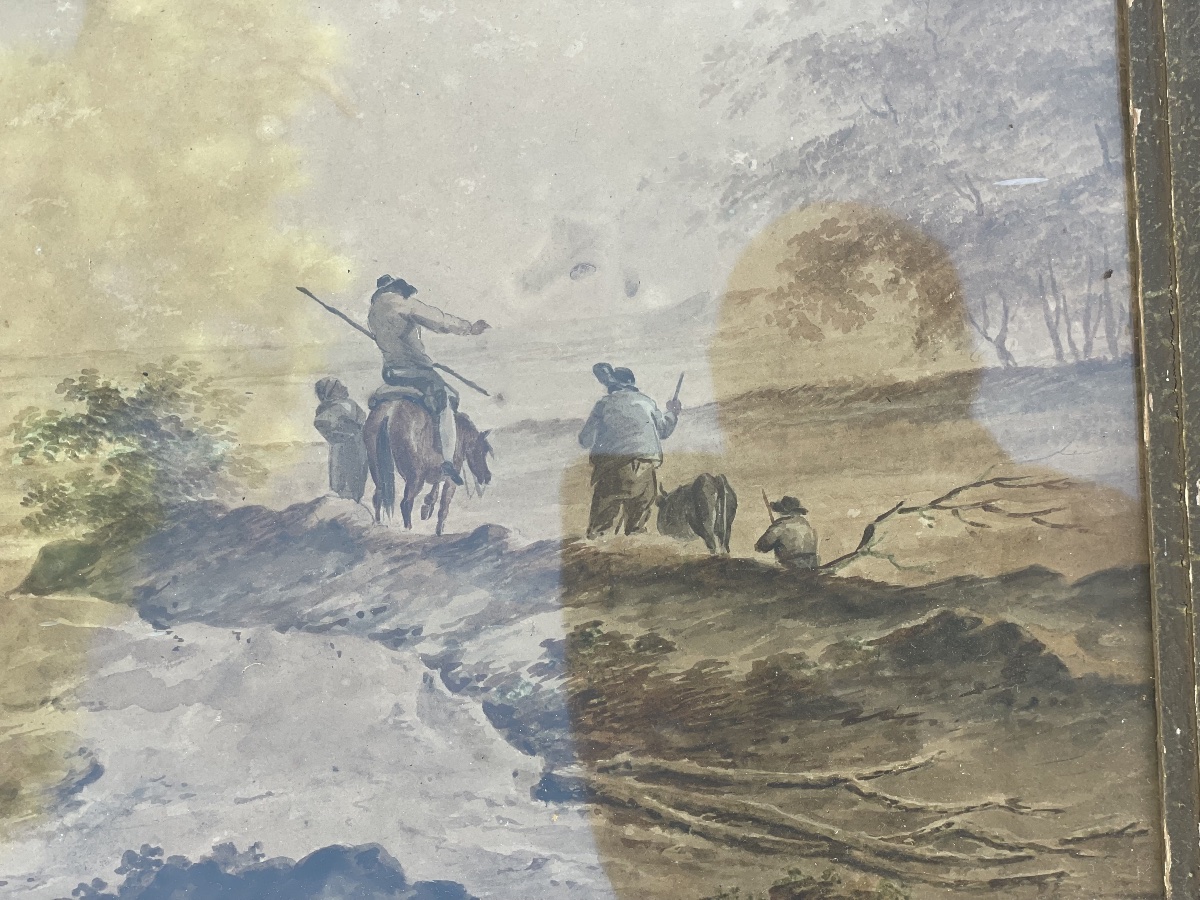 Drawing Of Farmers And Herds 