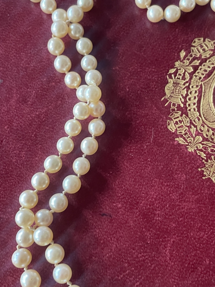 Collier de perles à deux rangs -photo-3