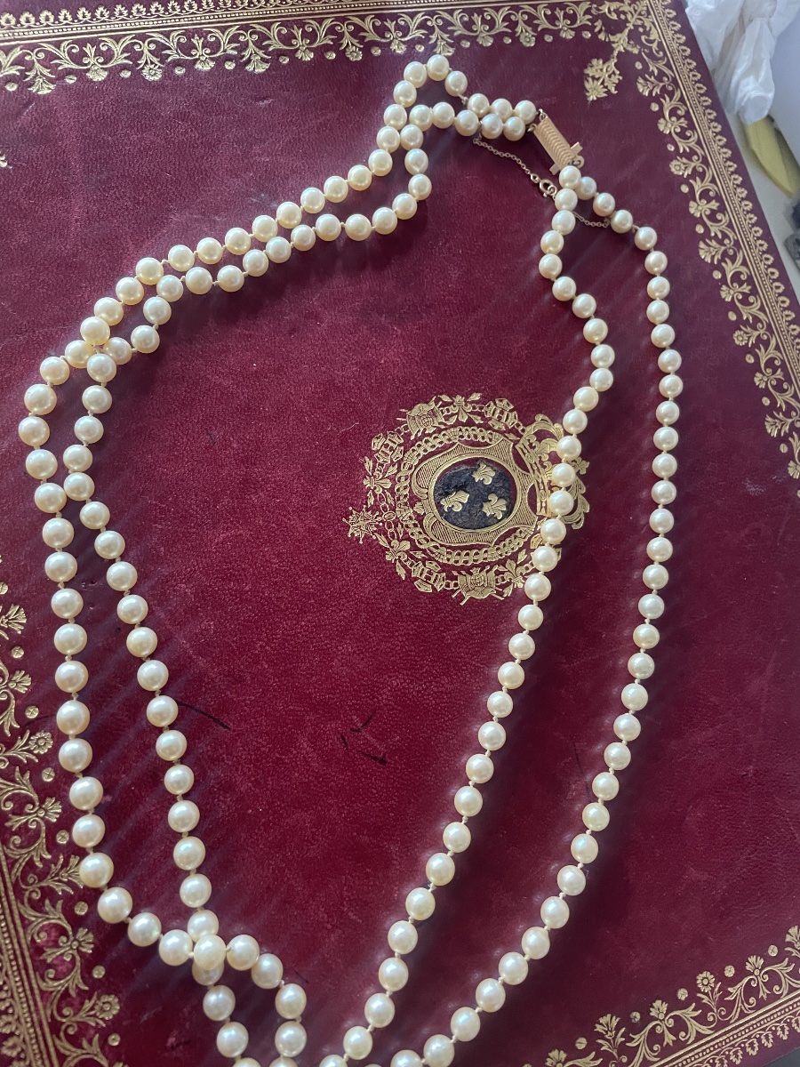 Collier de perles à deux rangs -photo-4