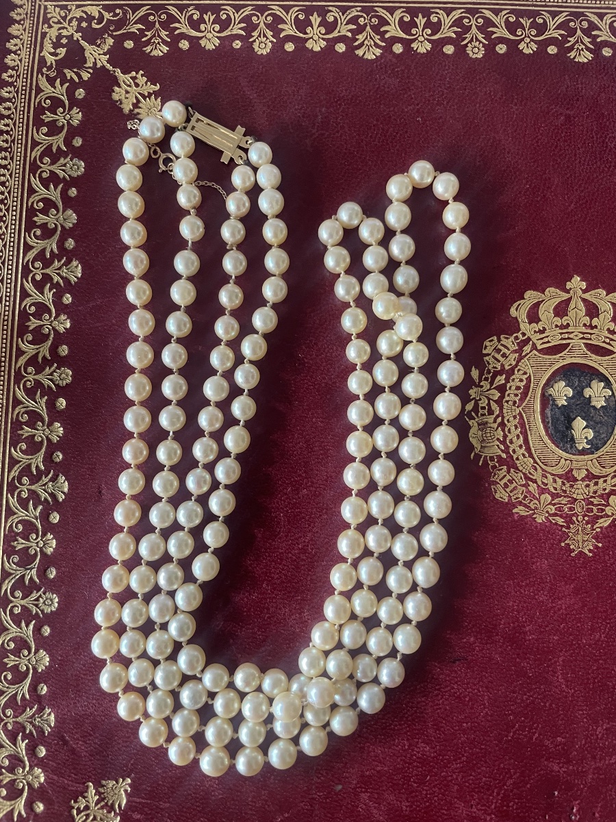 Collier de perles à deux rangs -photo-5