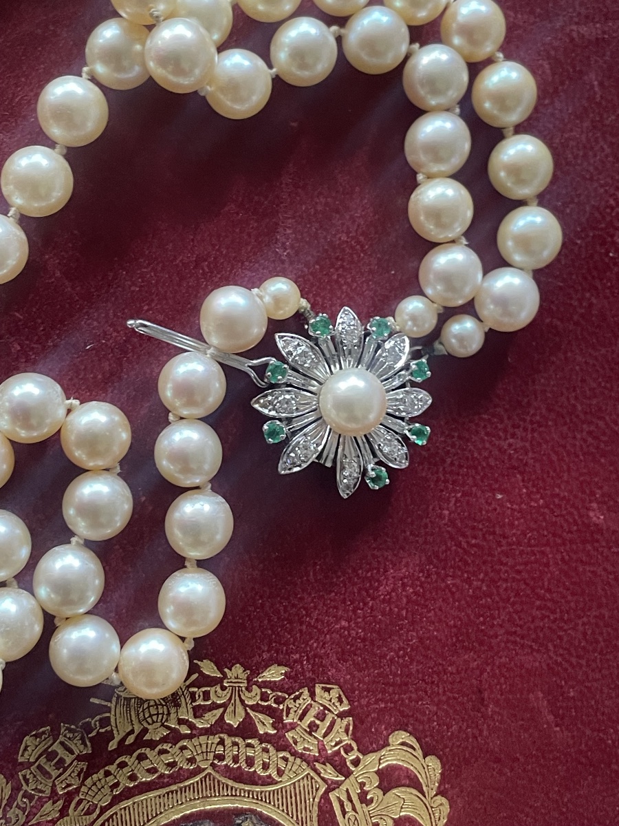 Three-strand Pearl Necklace -photo-3