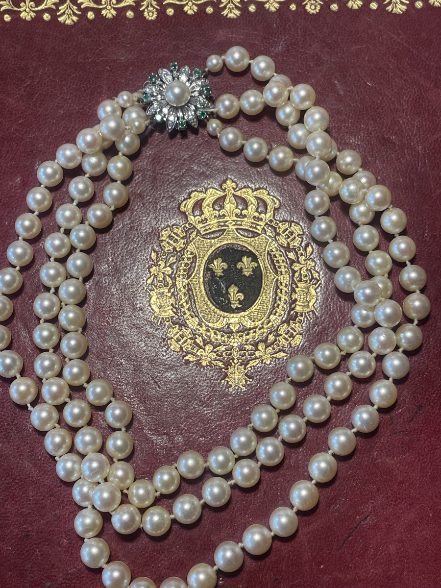 Three-strand Pearl Necklace -photo-4
