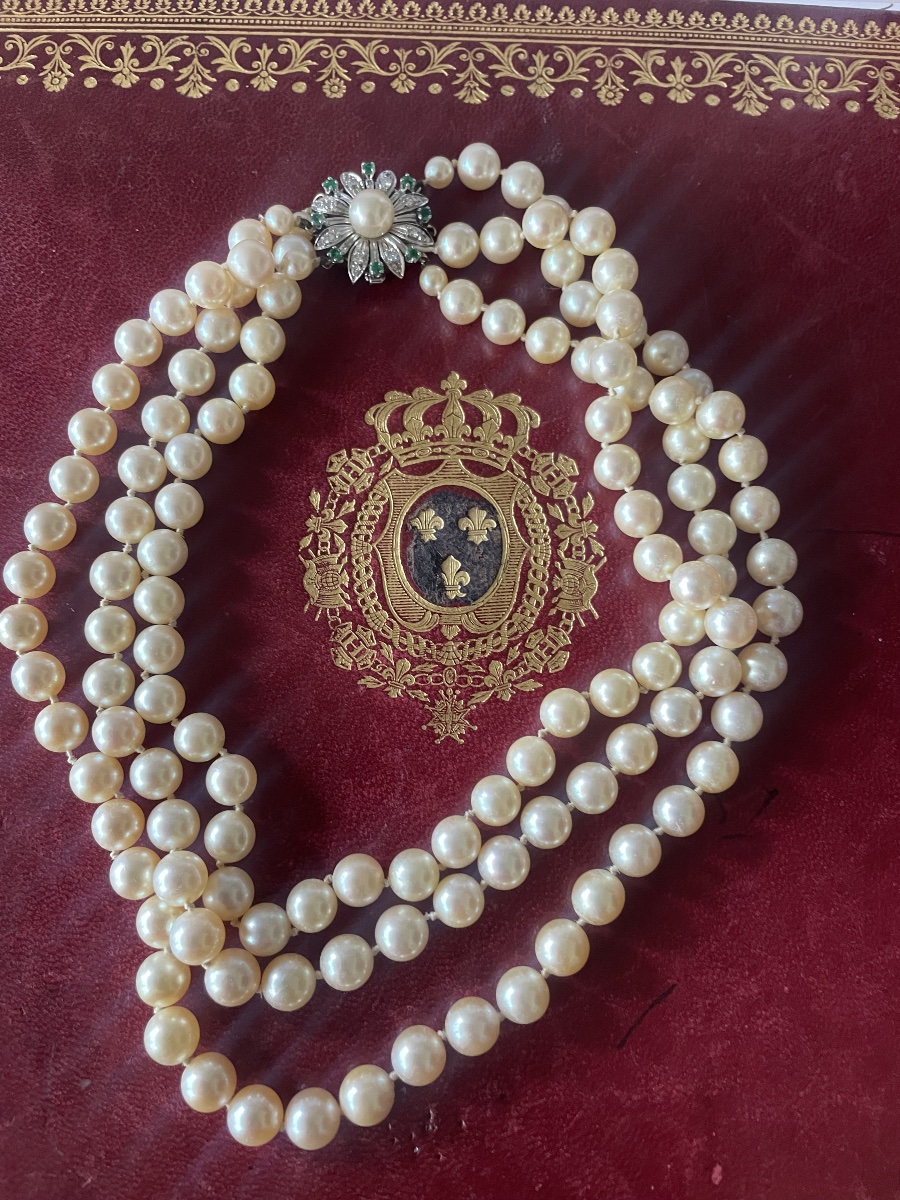 Three-strand Pearl Necklace -photo-8