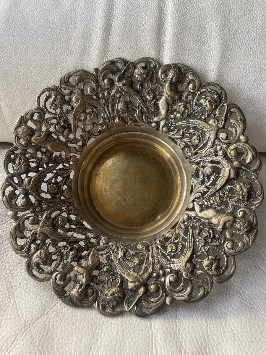 18th-century Silver-plated Bronze Wastebasket -photo-3