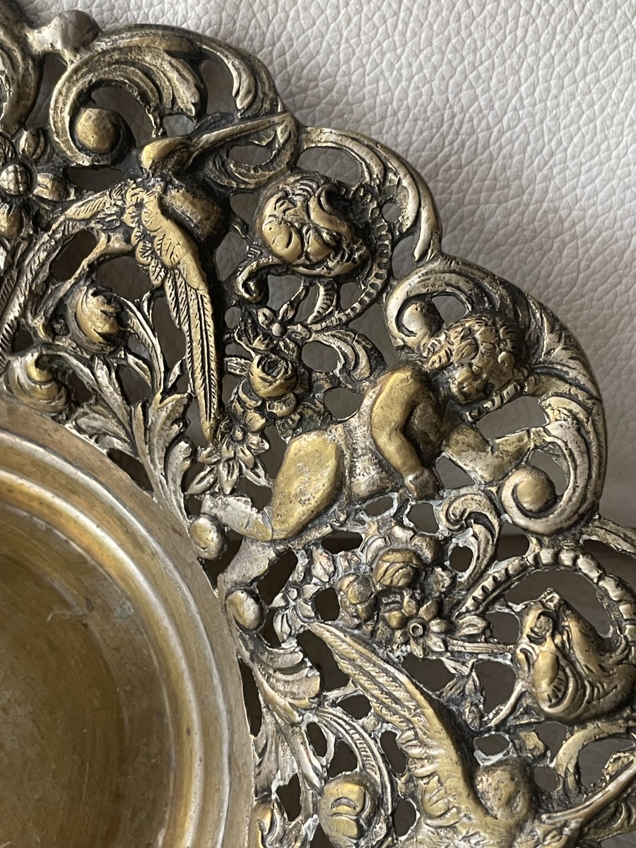 18th-century Silver-plated Bronze Wastebasket -photo-1