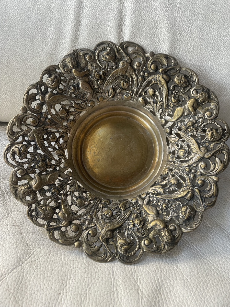 18th-century Silver-plated Bronze Wastebasket -photo-2