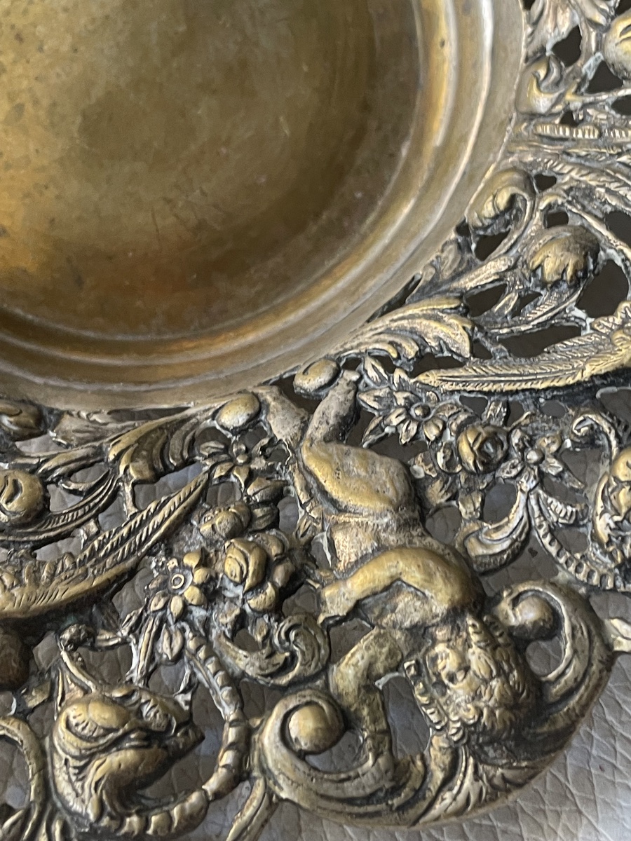 18th-century Silver-plated Bronze Wastebasket -photo-3