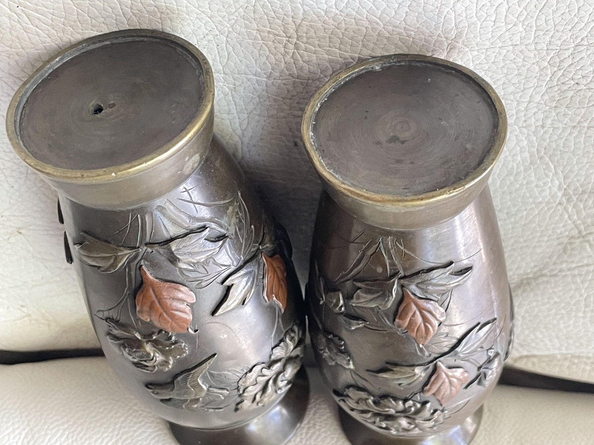 Pair Of Asian Bronze Vases -photo-2