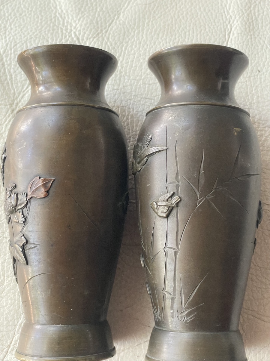 Pair Of Asian Bronze Vases -photo-4