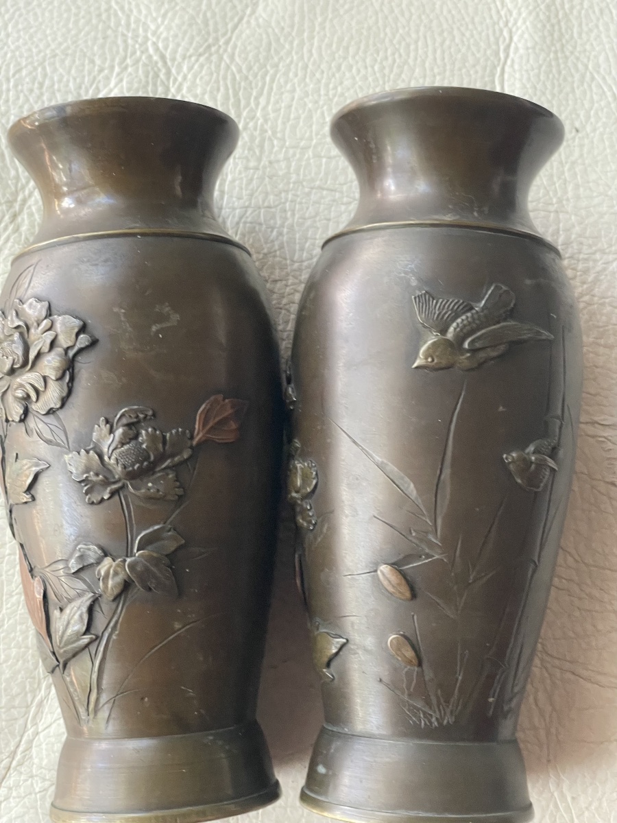 Pair Of Asian Bronze Vases -photo-5