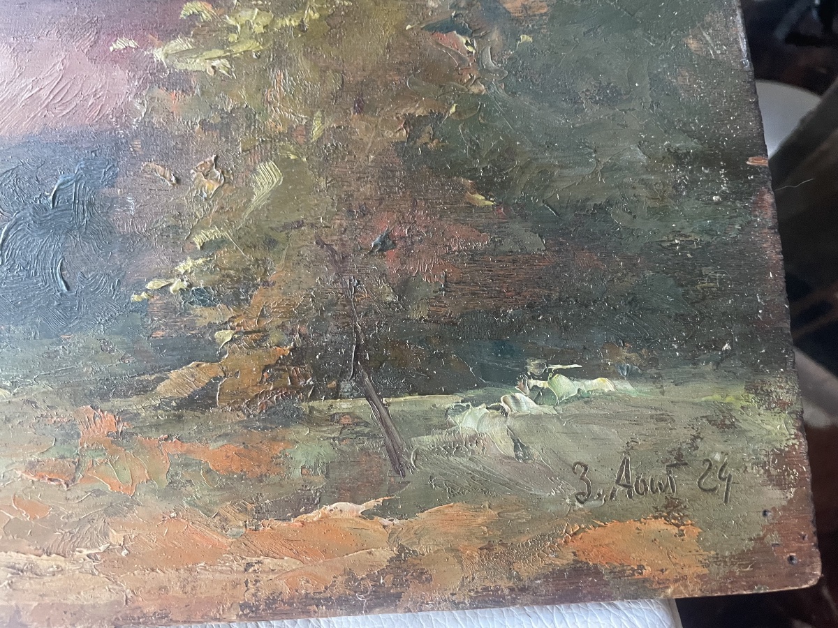 Double-sided Painting. The Well And The Farm -photo-3