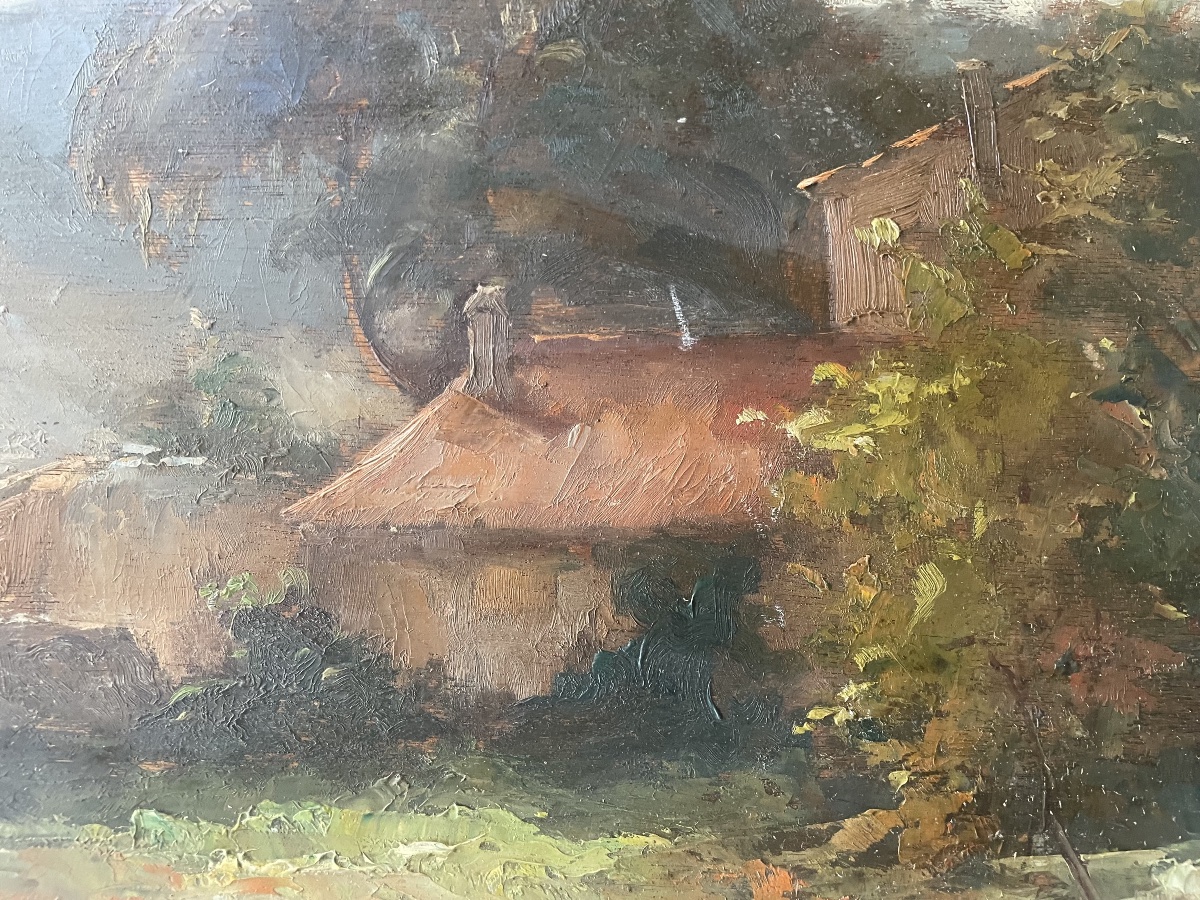 Double-sided Painting. The Well And The Farm -photo-2