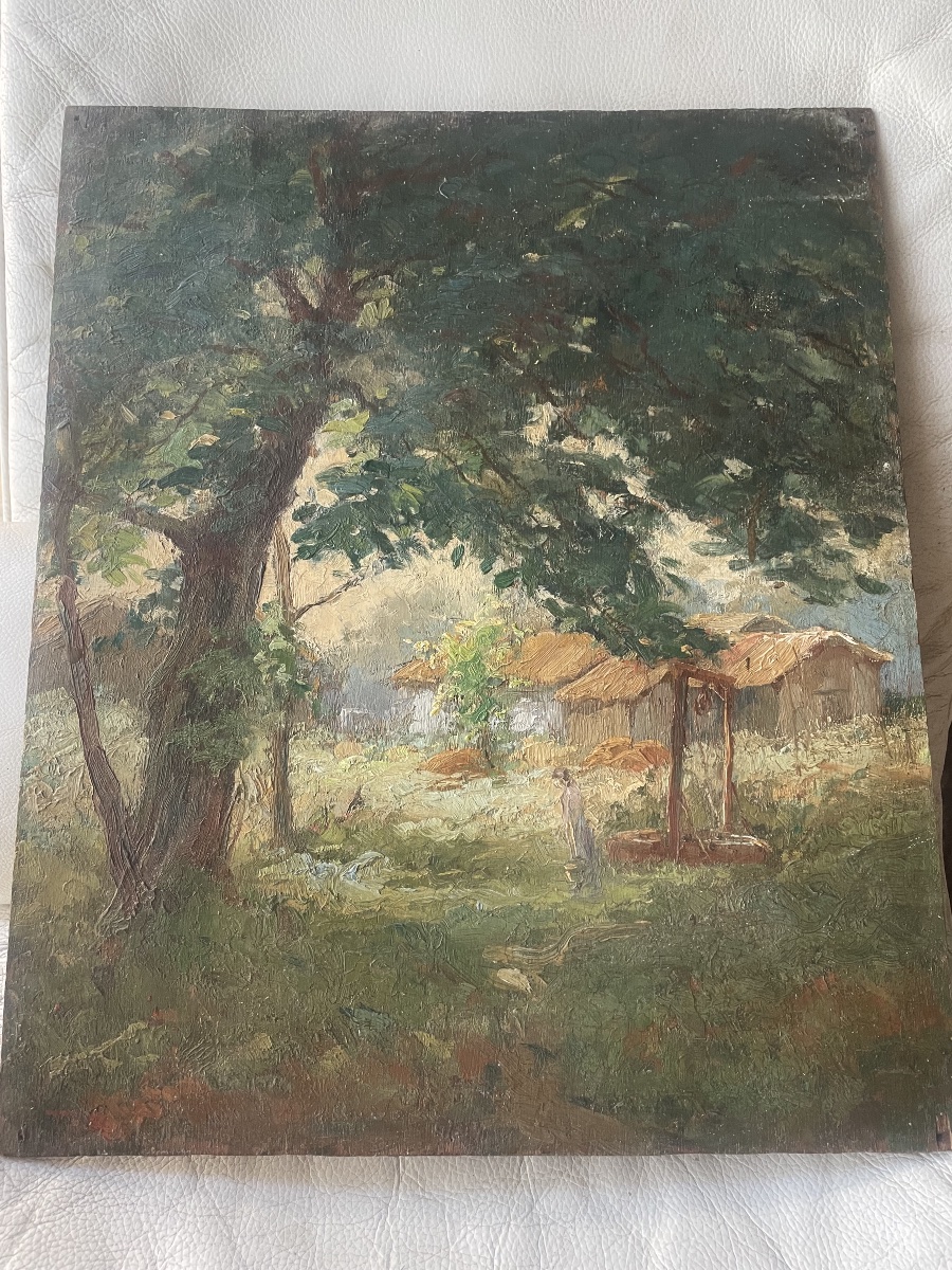 Double-sided Painting. The Well And The Farm -photo-7